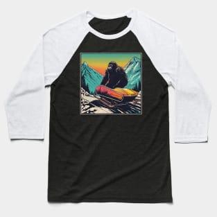 Grumpy Bigfoot Bobsleigh in Winter Baseball T-Shirt